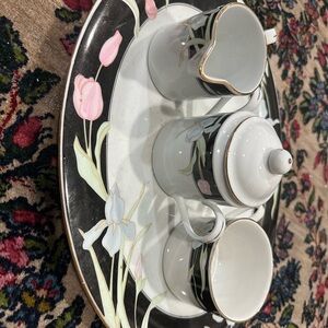 Floral Tea Set with Tray